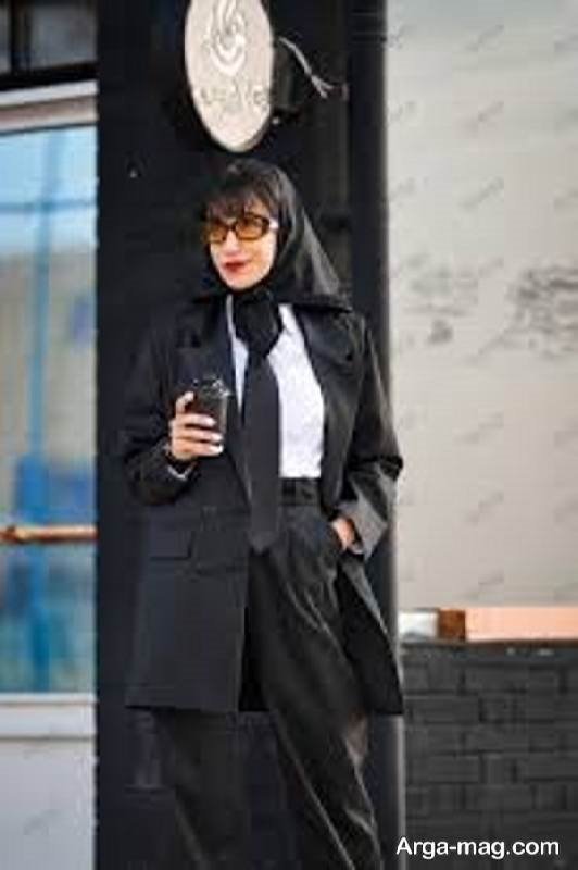 استایل دخترانه با کراوات در طرح زیبا