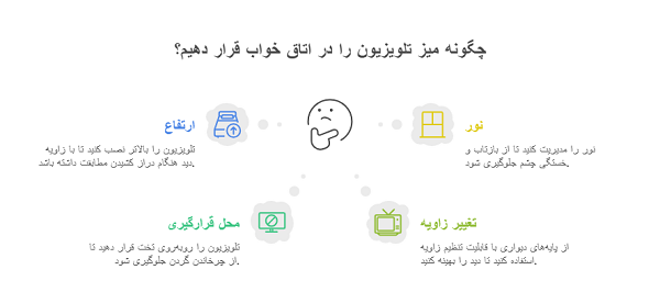 محل میز تلویزیون در اتاق خواب