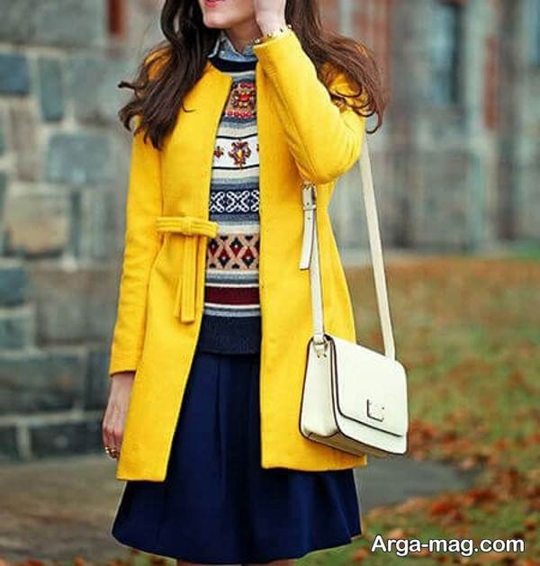 استایل شیک با پالتو و دامن