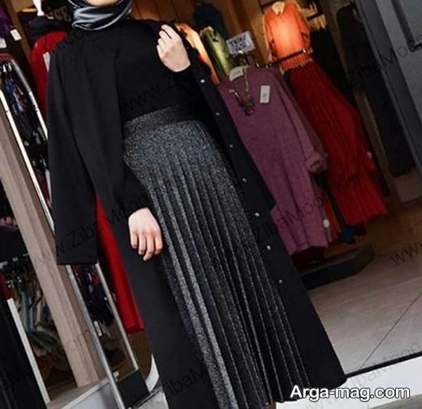 استایل اسپرت با پالتو و دامن