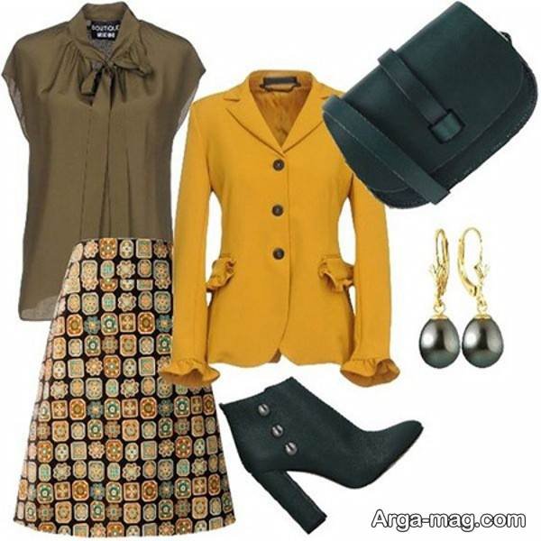 تصاویر ست پالتو با دامن