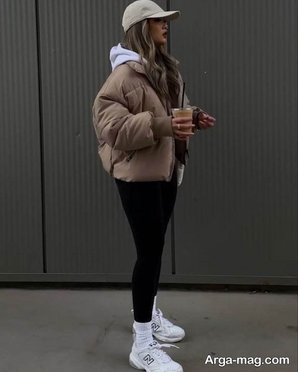 تیپ با کاپشن کوتاه شیک