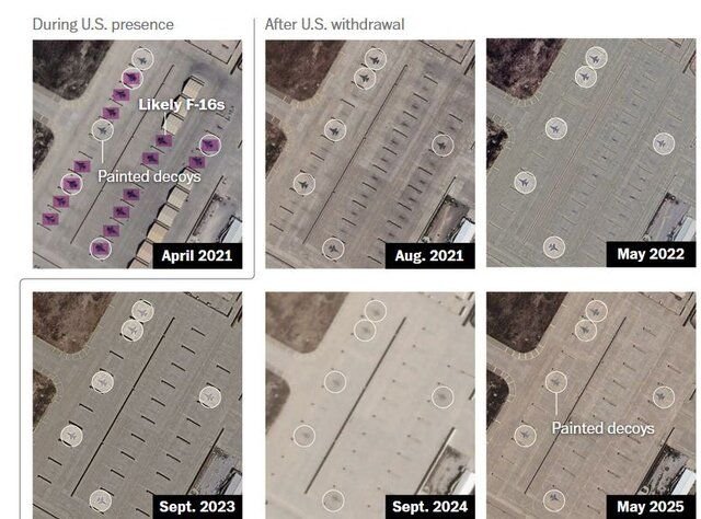 واشنگتنپست: طالبان تصاویر هواپیماهای نظامی را در پایگاه هوایی بگرام نقاشی کرده است