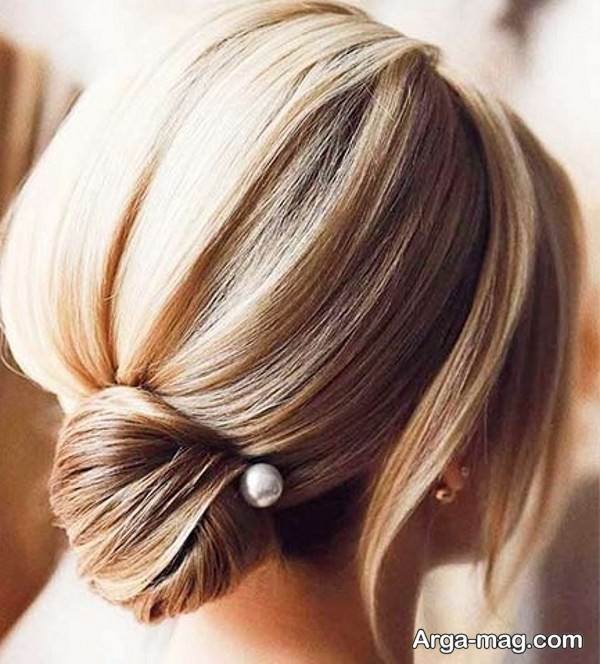 مدل متفاوت شینیون مو کوتاه