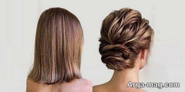 مدل زیبا شینیون مو کوتاه