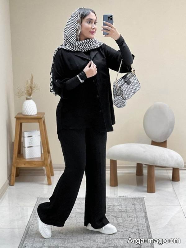  تیپ با شلوار مشکی خاص