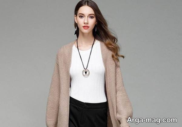 ژاکت بافتنی جلو باز در رنگ زیبا