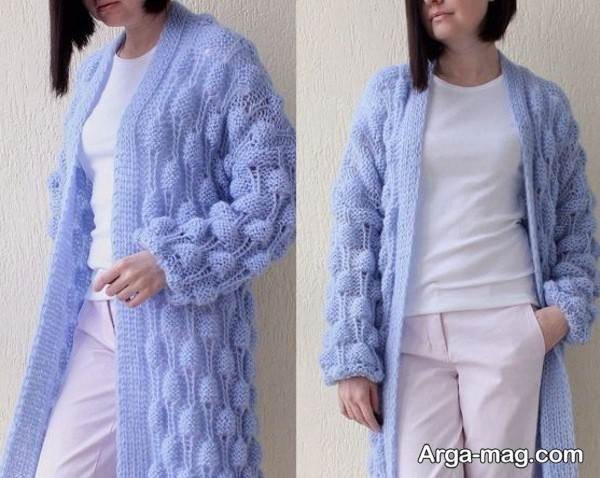 ژاکت بافتنی در رنگ زیبا