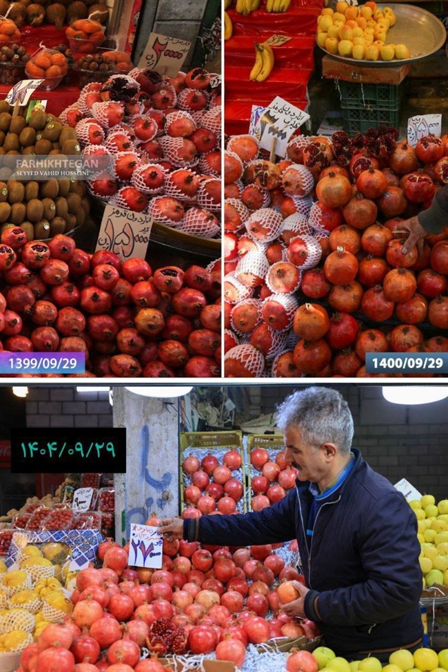 قیمت&zwnj;ها در ۳ سال؛ همان مغازه&zwnj;ها در شب یلدا