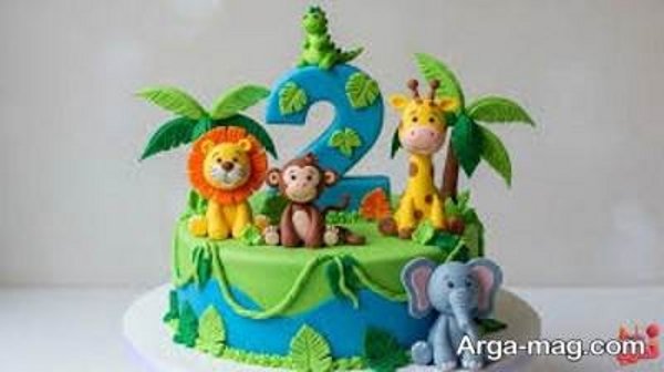 ایده متفاوت تزیینات کیک تولد دو سالگی 