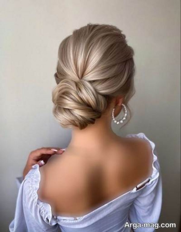 تصاویر شینیون برای لباس یقه بسته