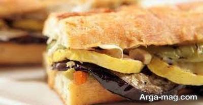  نحوه تهیه پنینی مرغ و بادمجان