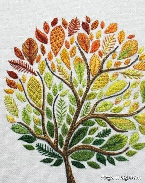 یادگیری گلدوزی برگ