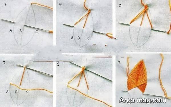 آموزش گلدوزی برگ