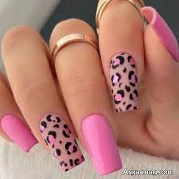 ایده طراحی زیبا ناخن پلنگی 