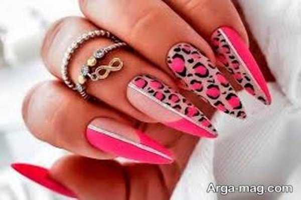 طراحی ناخن پلنگی با ایده زیبا