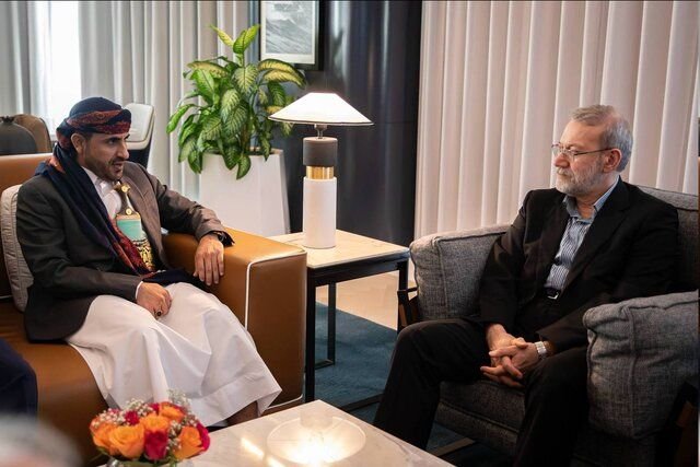 لاریجانی با سخنگوی انصارالله یمن دیدار کرد+ عکس
