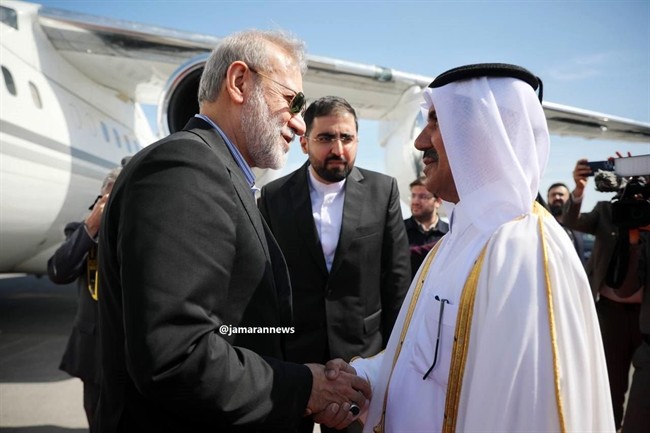 لاریجانی وارد دوحه شد+ عکس