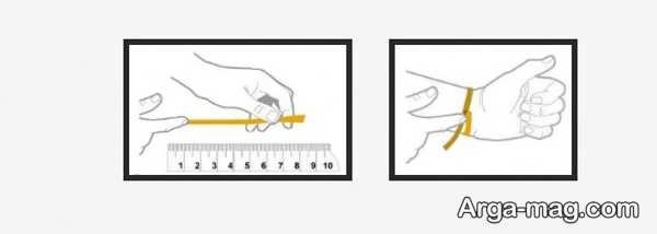 راهنمای اندازه دستبند
