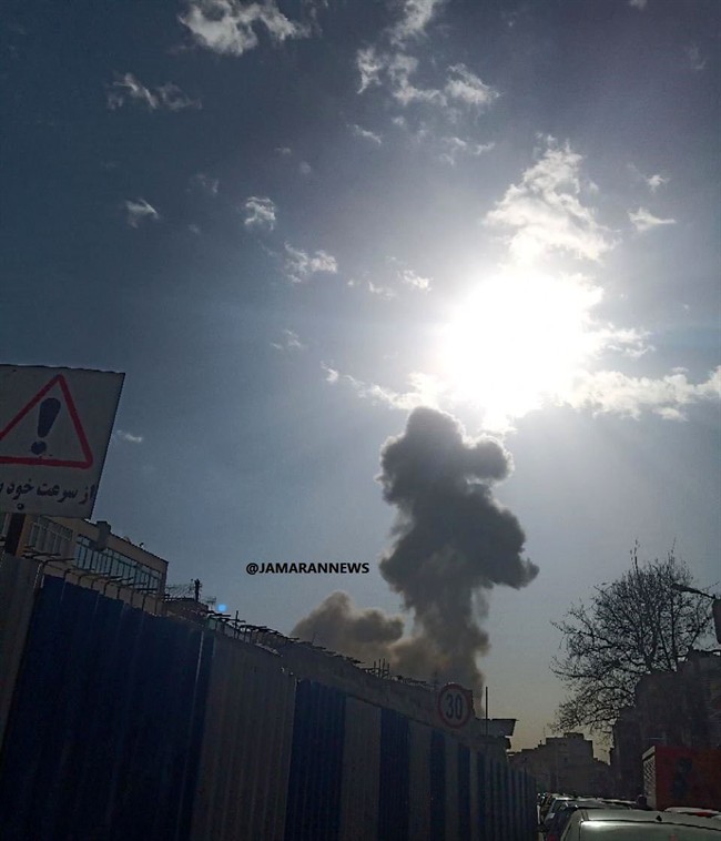 تصاویری از انفجار و ستون دود در تهران