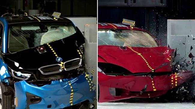 BMW i3 & Tesla Model S Crash Test