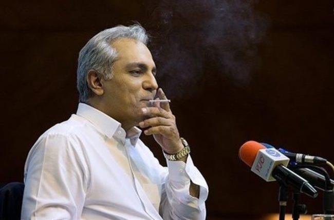 سیگار کشیدن مهران مدیری در نشست خبری