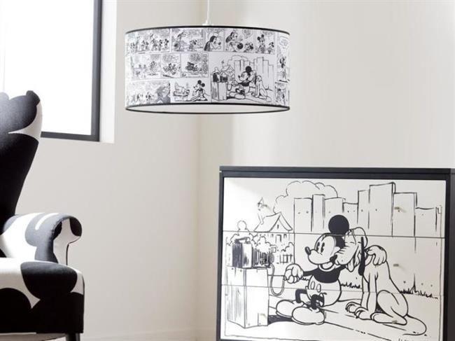 لوستر و نقاشی دیواری با طرح والت دیزنی