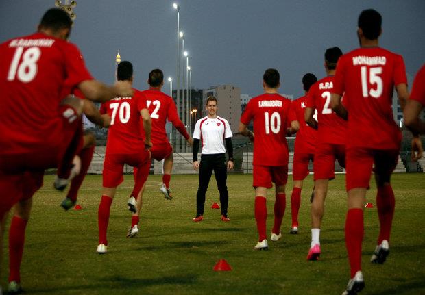 نخستین تمرین تیم فوتبال پرسپولیس در امارات برگزار شد
