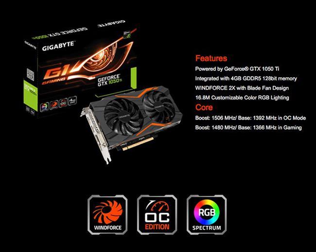 کارت گرافیک گیمینگ GTX 1050 Ti G1 گیگابایت