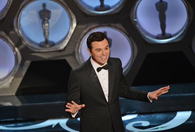 Host Seth MacFarlane speaks onstage at the 85th Annual Academy Awards on February 24, 2013 in Hollywood, California. AFP PHOTO/Robyn BECKROBYN BECK/AFP/Getty Images