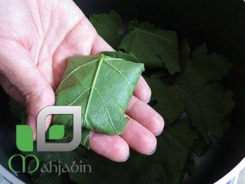 دلمه برگ مو با سرکه شیره