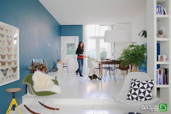 رنگ کردن دیوارهای خانه به رنگ آبی 