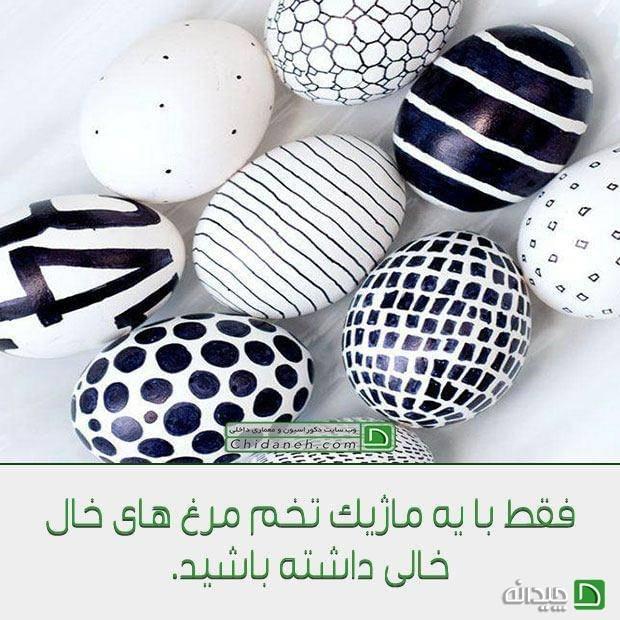 طراحی تخم مرغ های هفت سین با ماژیک سیاه