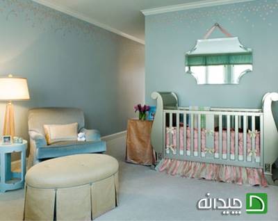 طراحی دکوراسیون داخلی اتاق نوزاد با استفاده از رنگ های ملایم 