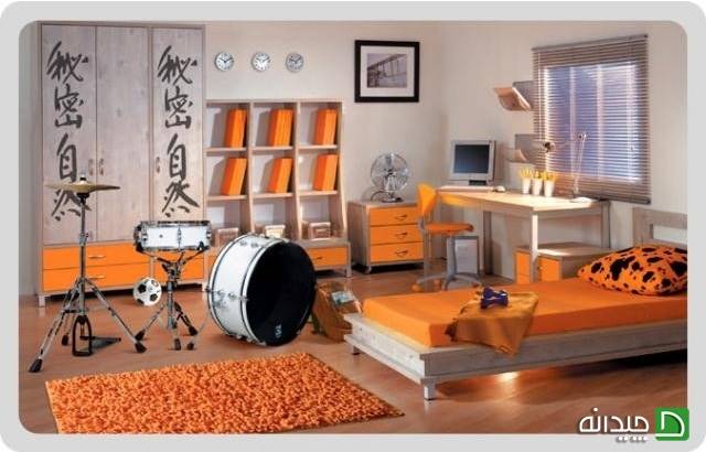 استفاده از رنگ نارنجی در طراحی دکوراسیون اتاق کودک 