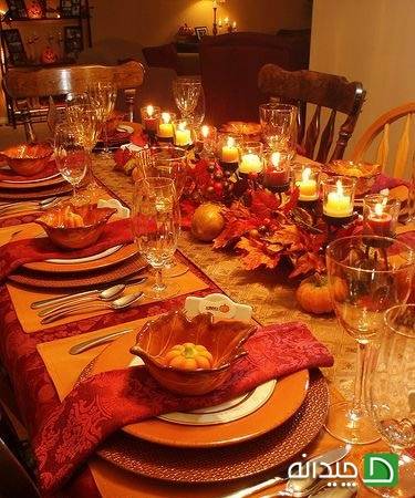 تزیین میز غذا با تم پاییزی 