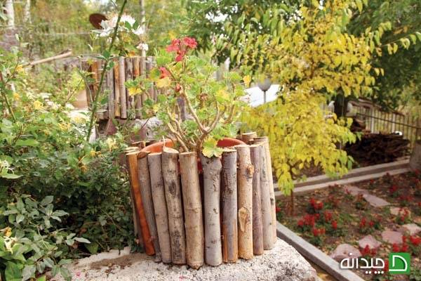 ساخت گلدان از تنه های خشکیده درختان 