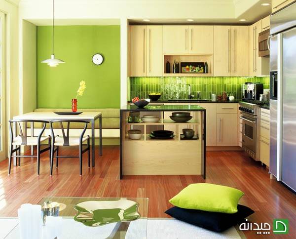  استفاده از رنگ سبز در دکوراسیون آشپزخانه