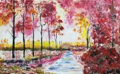 تابلو نقاشی رنگ روغن پاییز هزار رنگ