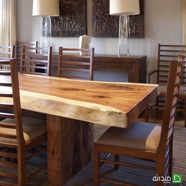 میز غذاخ9وری چوبی زیبا و خیره کننده 