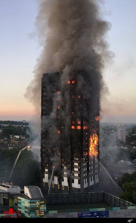 گزارش دیلی‌میل از آتش‌سوزی برج گرفل لندن+تصاویر