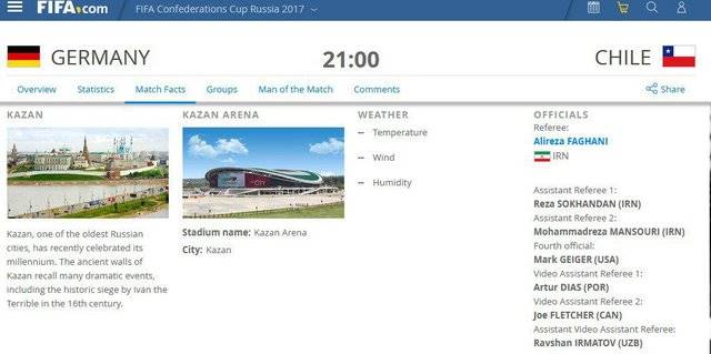 فغانی داور دیدار آلمان و شیلی شد