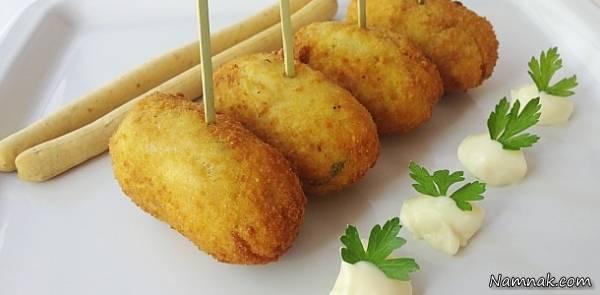 طرز تهیه کروکت سیب زمینی و سوسیس