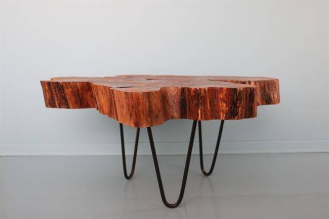 میز جلو مبلی با چوب طبیعی