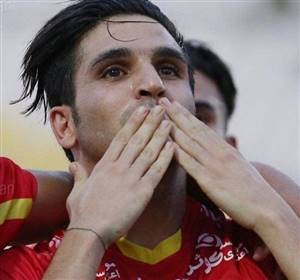 دبل انصاری با پیراهن سپاهان 