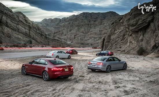 رقابت آئودی A6 3T با BMW 540i، کادیلاک CTS V-sport،جگوار XF S AWD،مرسدس E43 4matic