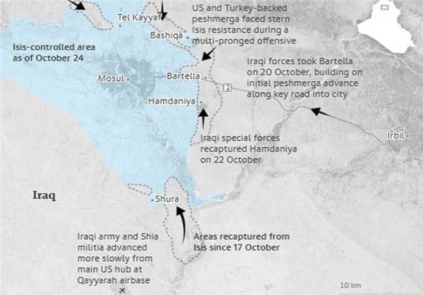 مرور 9 ماه نبرد نیروهای عراقی برای آزادی موصل