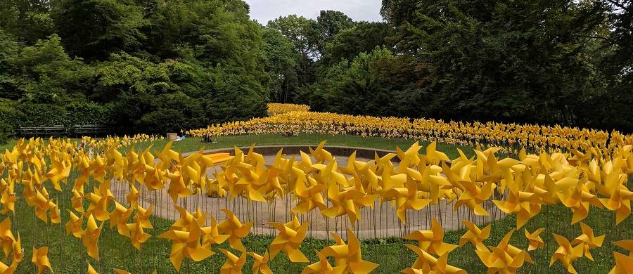 وقتی با 7 هزار فرفره زرد رنگ برای یک پارک در بروکلین جشن تولد می گیرند [تماشا کنید]
