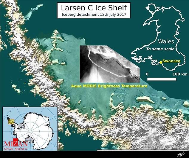 جدا شدن بزرگترین کوه یخی جهان از قاره قطب جنوب/کوه یخی 4 برابر وسعت لندن در حال ذوب شدن