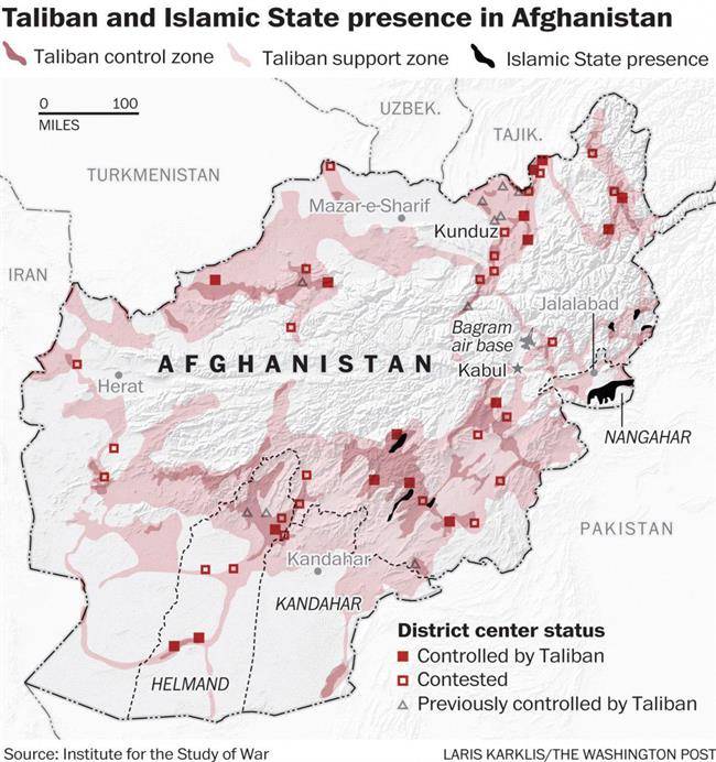 مناطق تحت سیطره طالبان